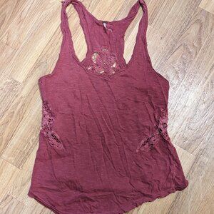 Free People Maroon Bohemian Tank Top Size Small